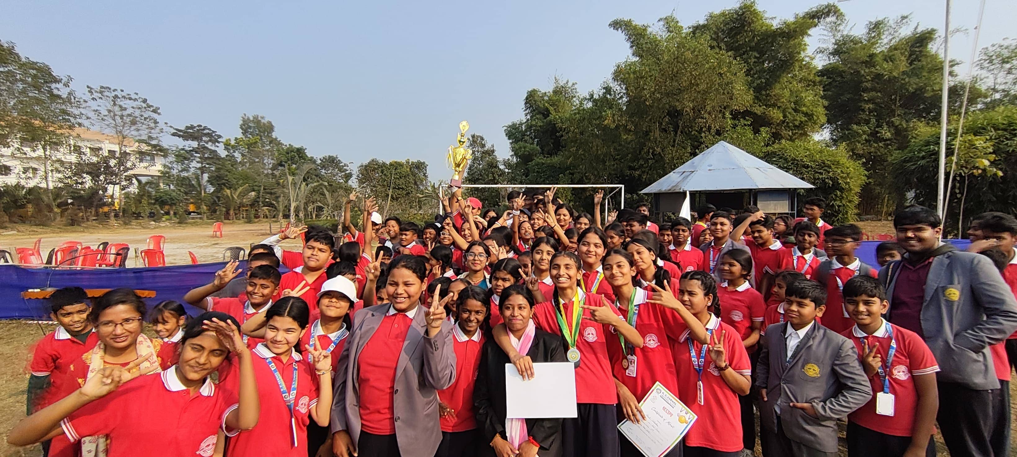 Students taking part in a campus sports activity